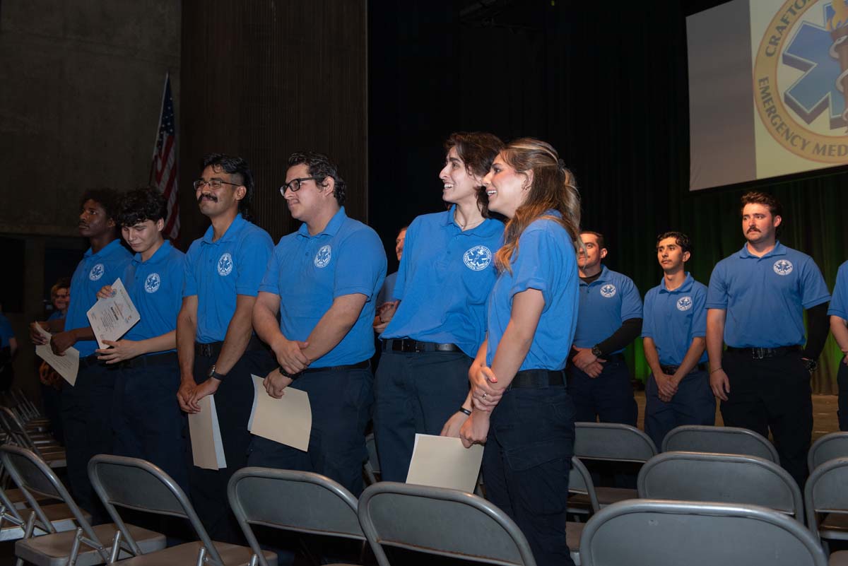 Crafton Hills College celebrate newest EMTS at graduation ceremony.