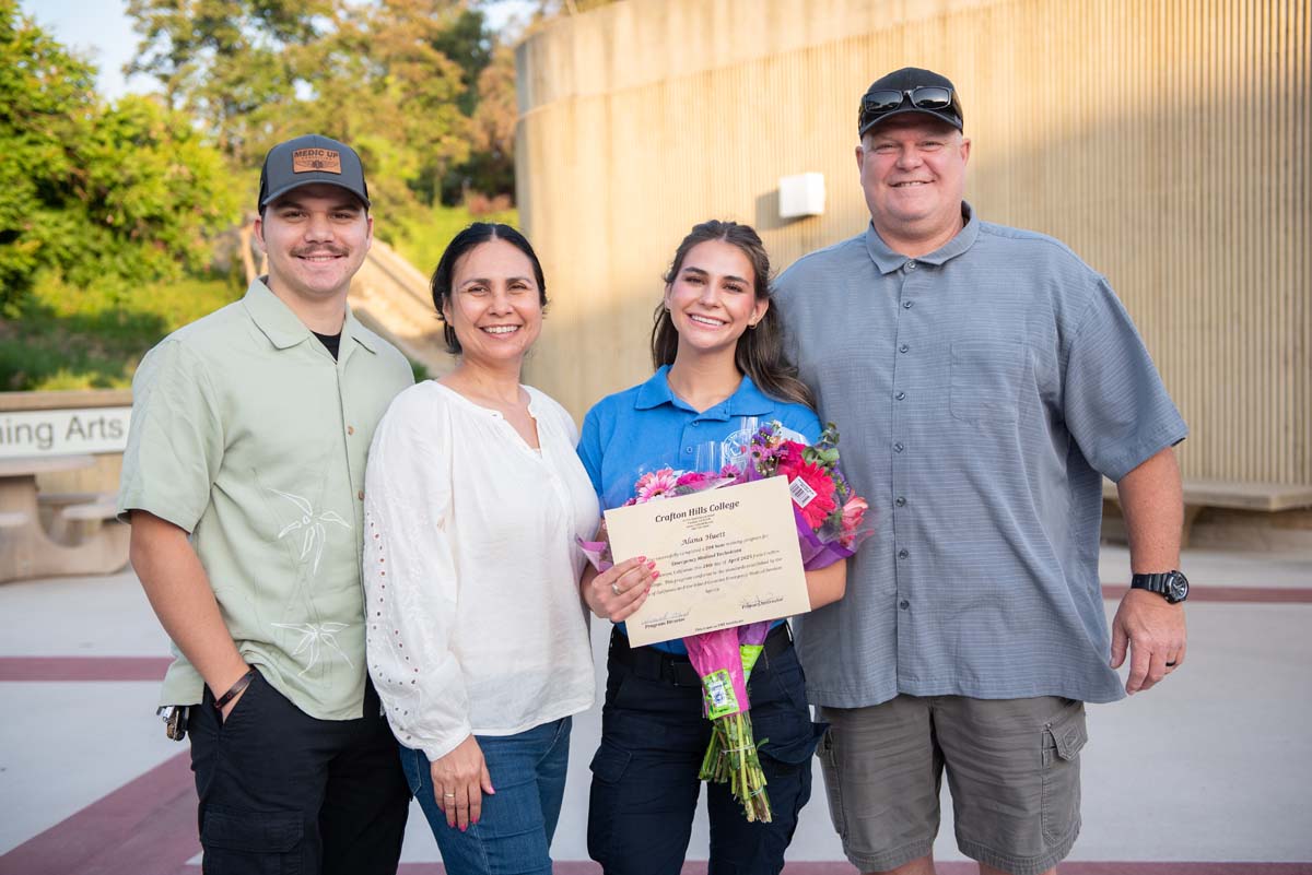 Crafton Hills College celebrate newest EMTS at graduation ceremony.