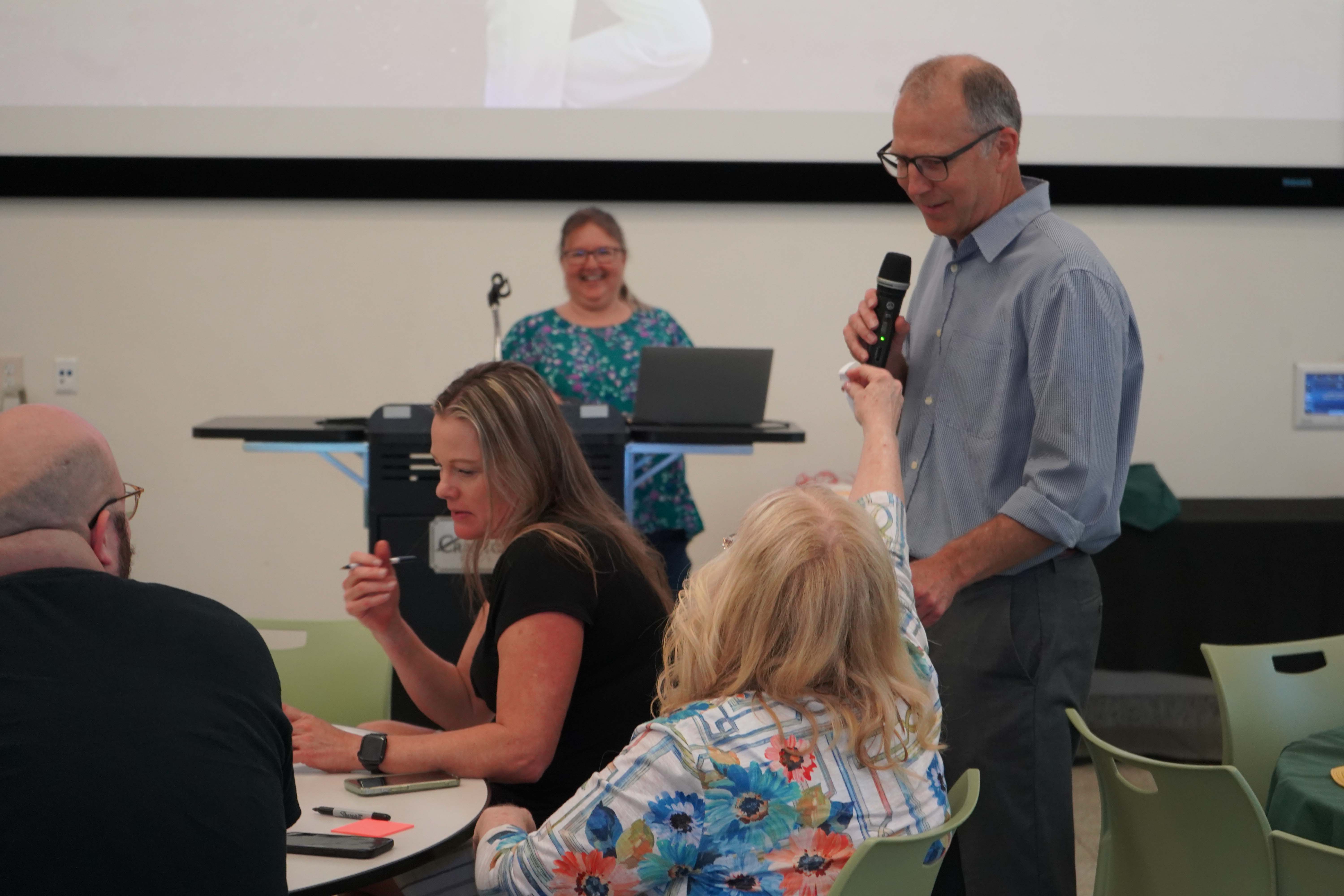 Employess attend a luncheon presented by CHC administrators.