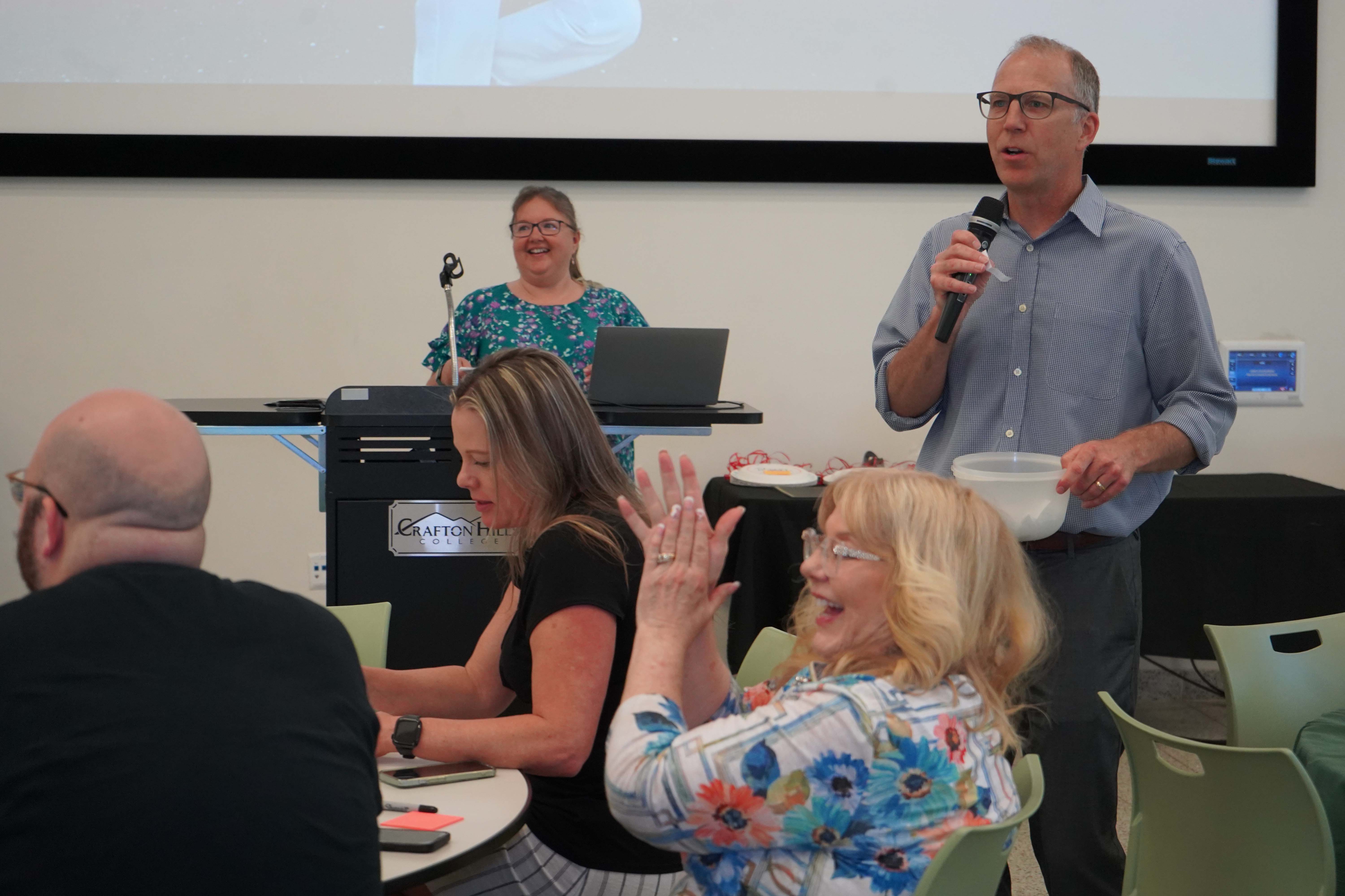 Employess attend a luncheon presented by CHC administrators.