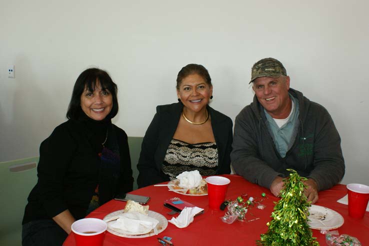 Faculty and staff at the holiday party.