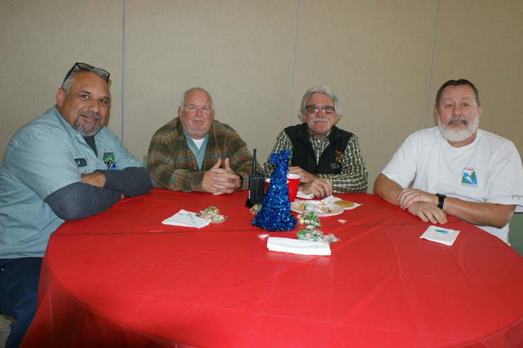 Faculty and staff at the holiday party.