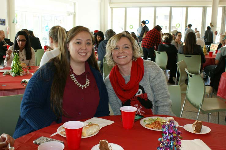 Faculty and staff at the holiday party.