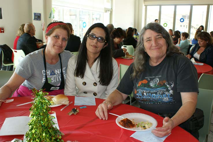 Faculty and staff at the holiday party.