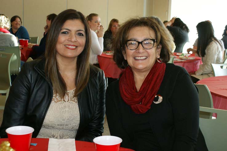 Faculty and staff at the holiday party.