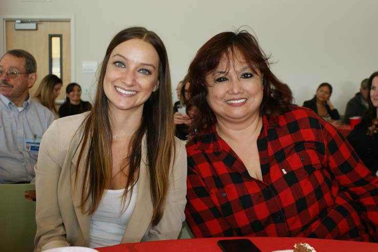 Faculty and staff at the holiday party.