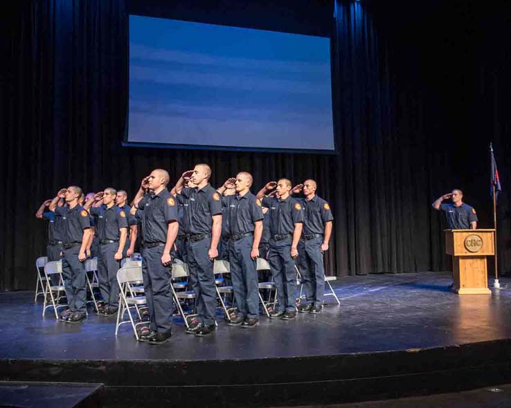 Students at Fire Academy graduation