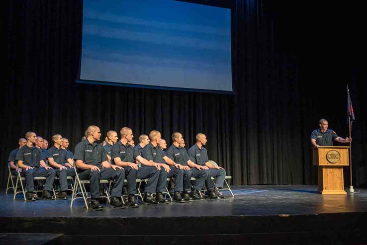 Students at Fire Academy graduation