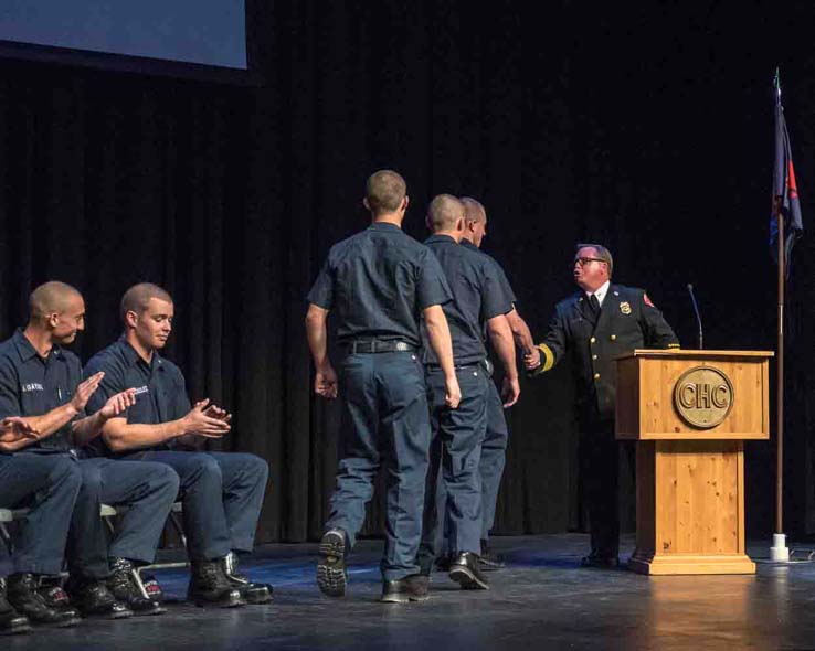 Students at Fire Academy graduation