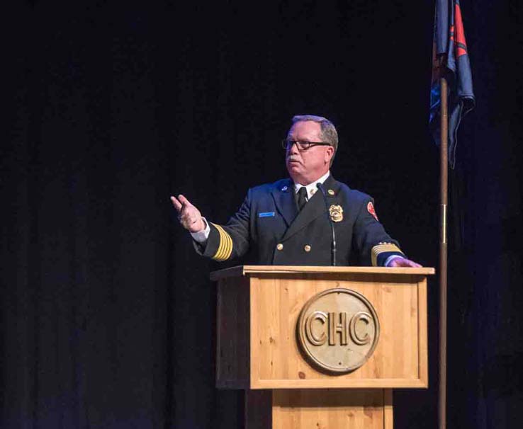 Students at Fire Academy graduation