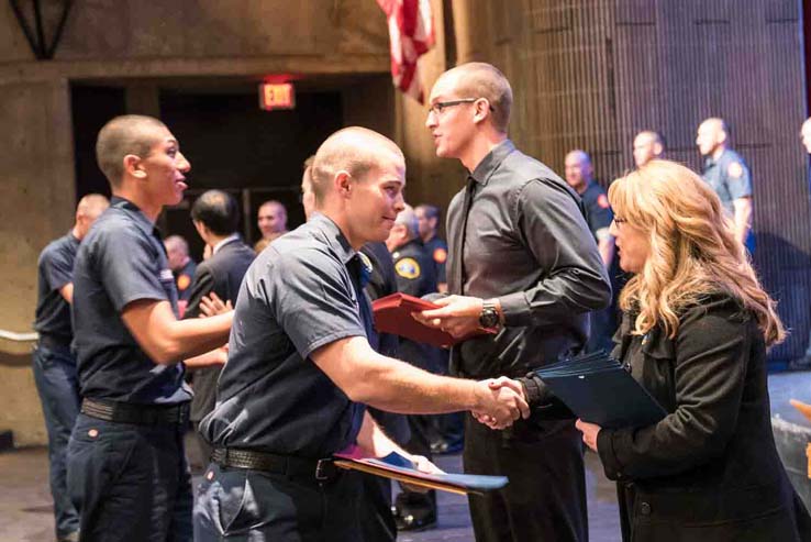 Students at Fire Academy graduation