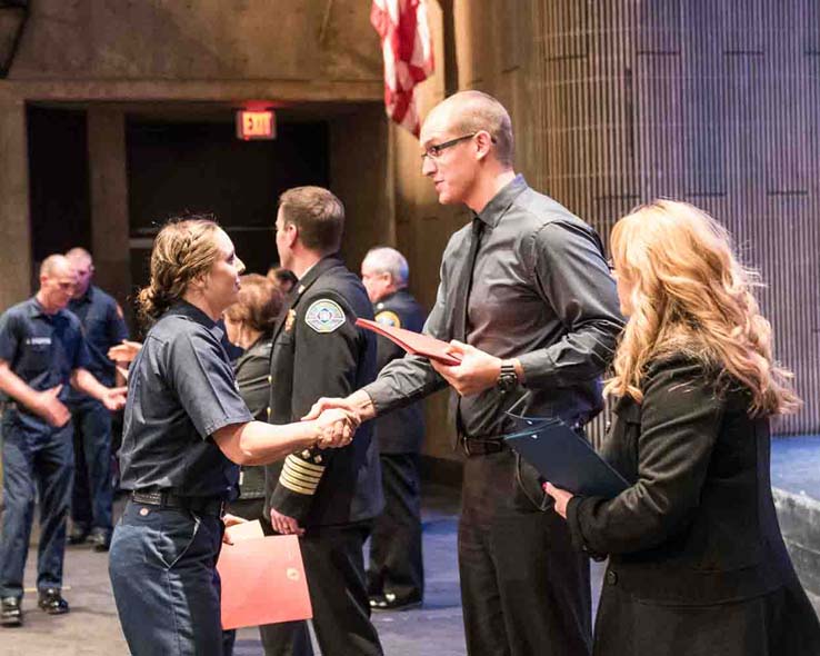 Students at Fire Academy graduation