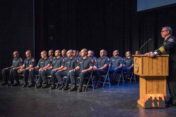 Students at Fire Academy graduation