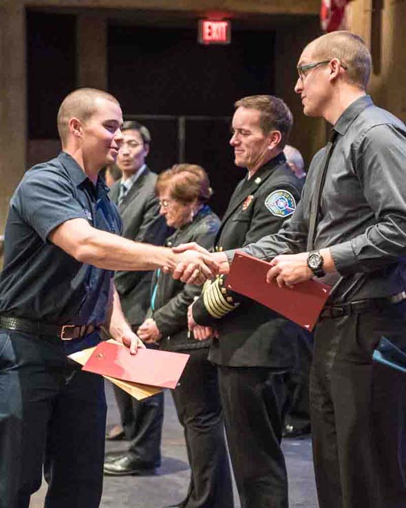 Students at Fire Academy graduation