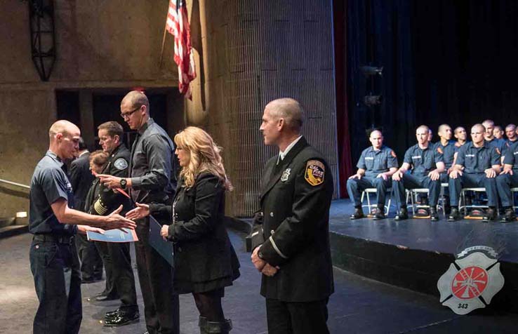 Students at Fire Academy graduation