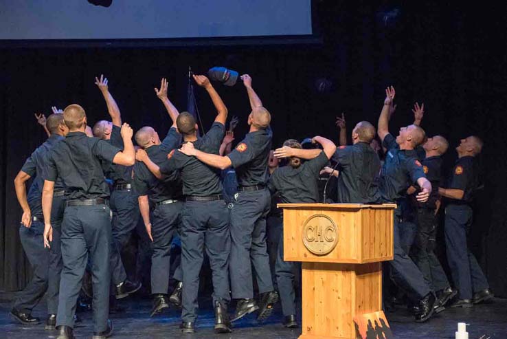 Students at Fire Academy graduation