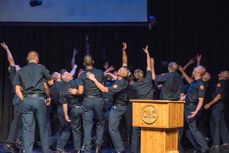 Students at Fire Academy graduation