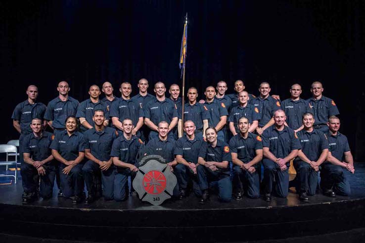 Students at Fire Academy graduation