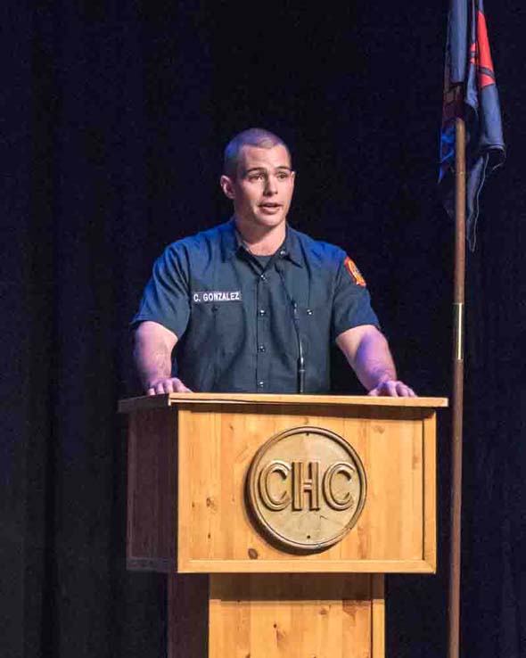 Students at Fire Academy graduation