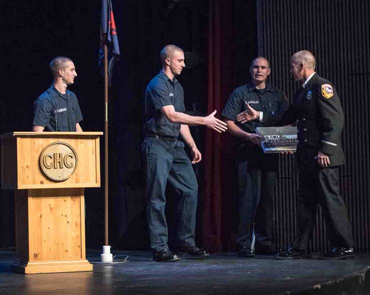 Students at Fire Academy graduation