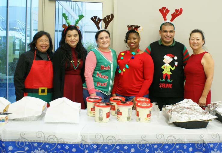 Staff enjoying the holiday party.