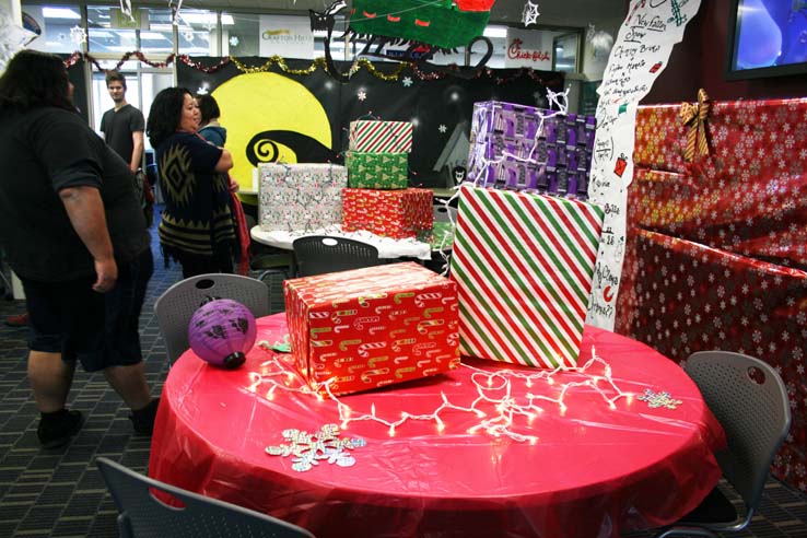 Displays at the holiday art contest