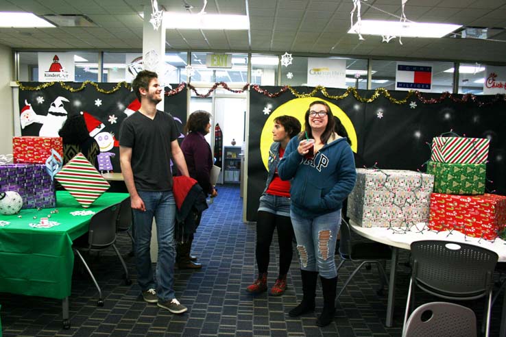 Displays at the holiday art contest