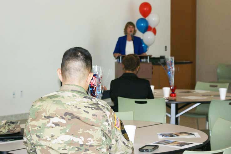 People enjoying the Veterans Thank You Luncheon