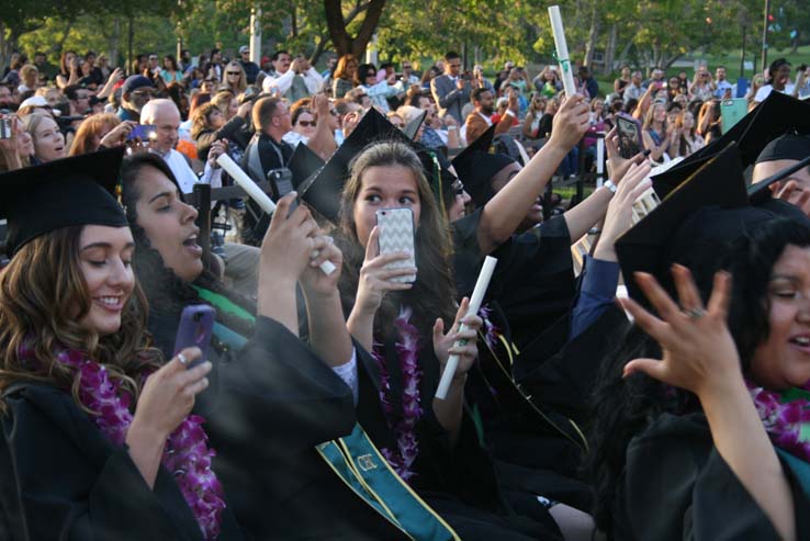 People celebrating commencement 2016