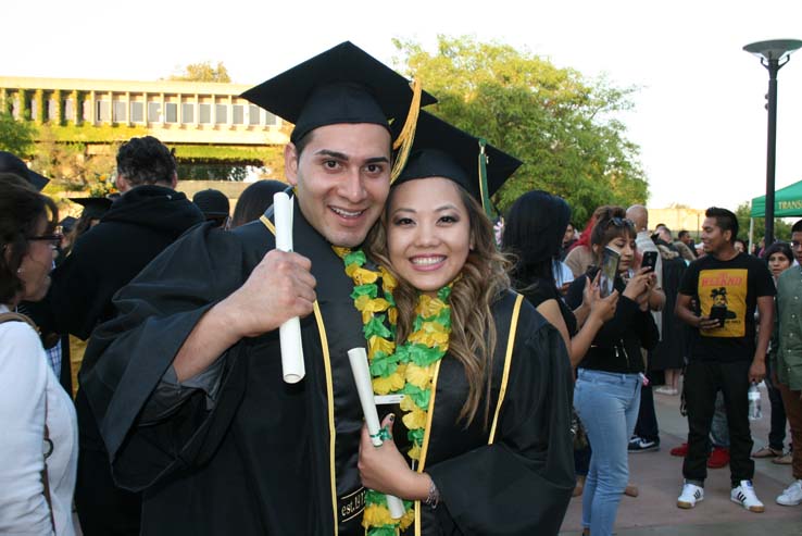 People celebrating commencement 2016