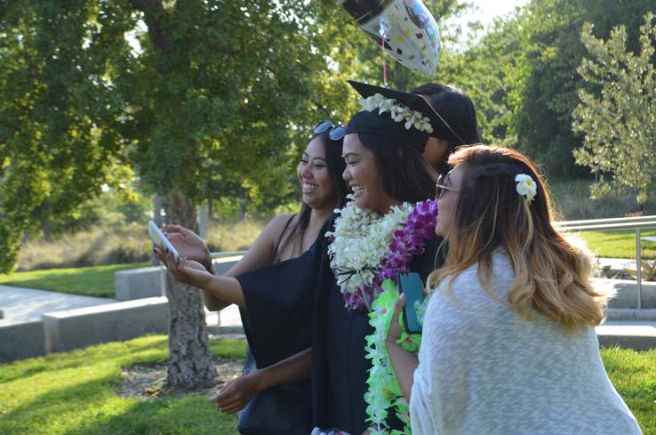 People celebrating commencement 2016