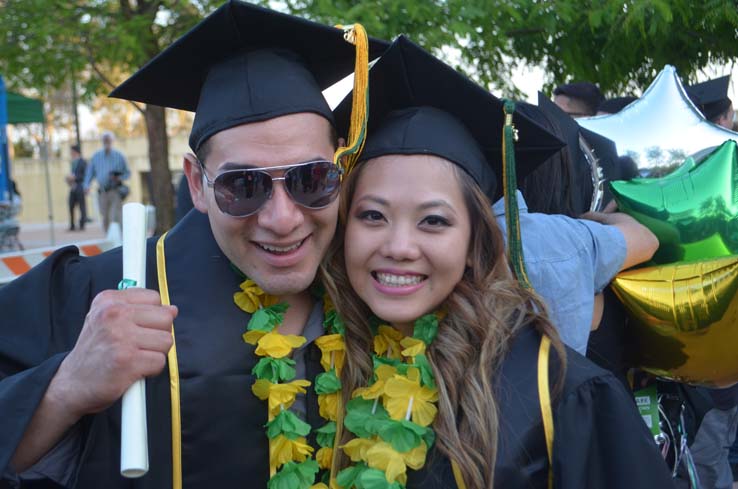 People celebrating commencement 2016