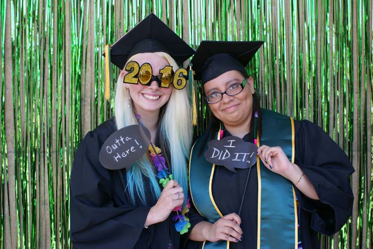 People celebrating commencement 2016