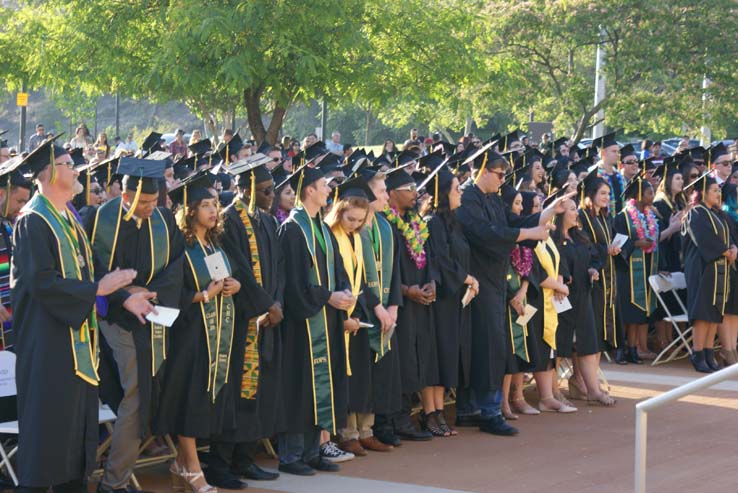 People celebrating commencement 2016