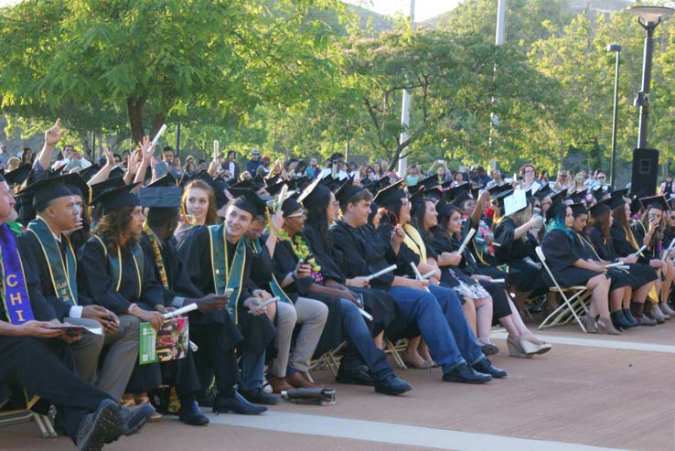 People celebrating commencement 2016