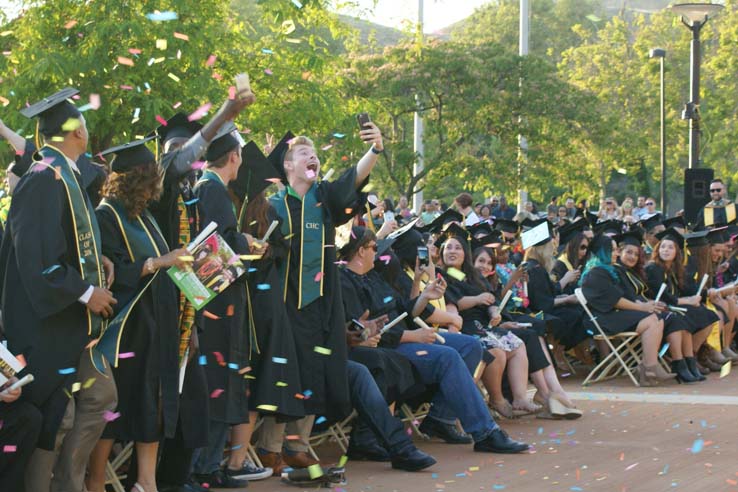 People celebrating commencement 2016