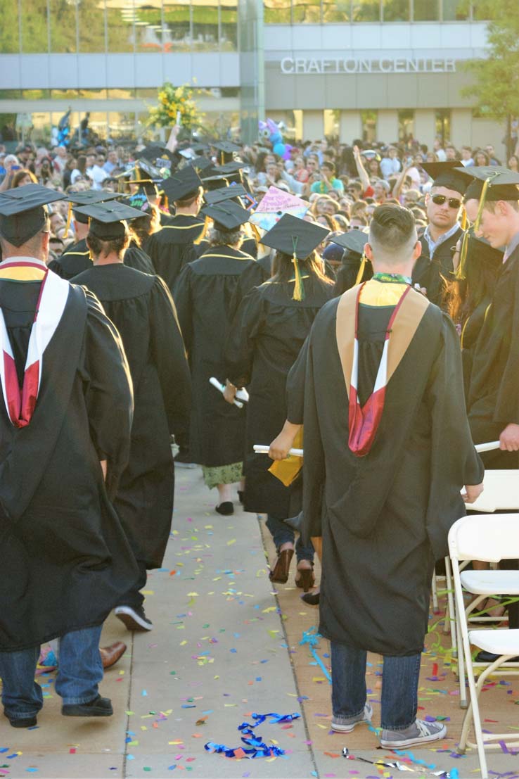 People celebrating commencement 2016