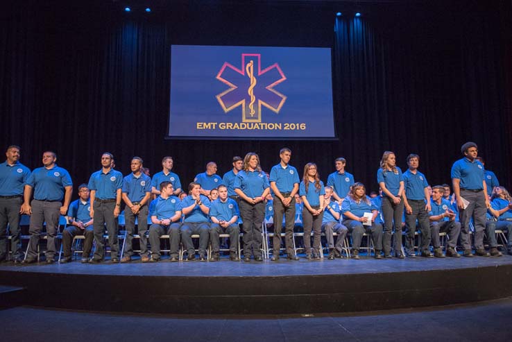 Students and faculty at the EMT Graduation ceremony