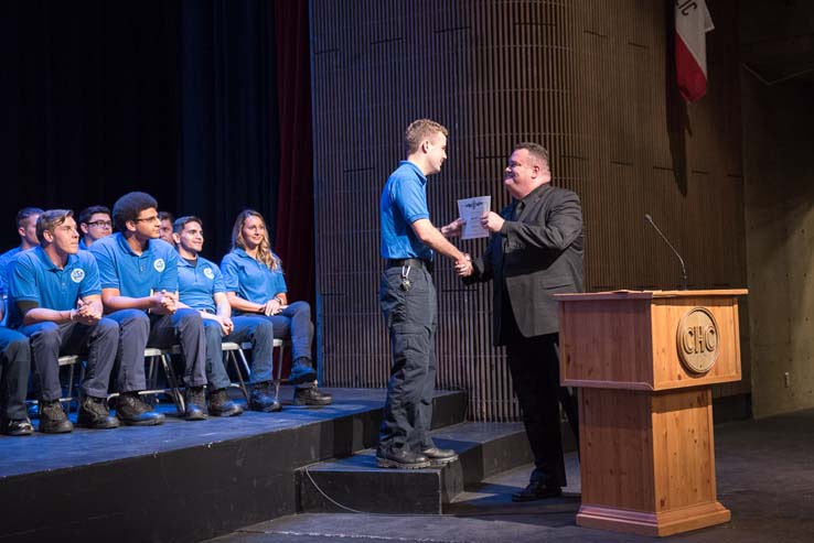 Students and faculty at the EMT Graduation ceremony