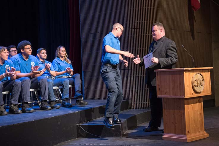 Students and faculty at the EMT Graduation ceremony