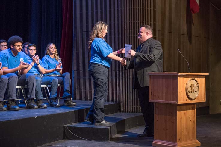 Students and faculty at the EMT Graduation ceremony