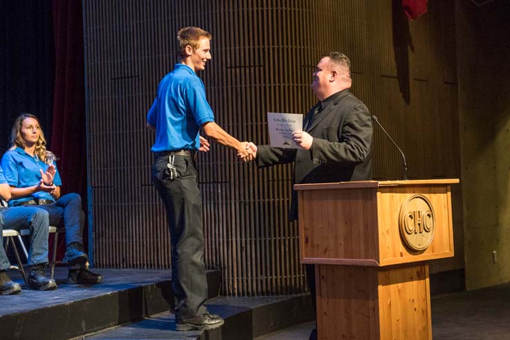 Students and faculty at the EMT Graduation ceremony