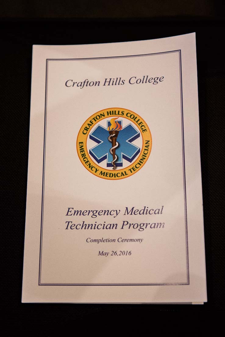 Students and faculty at the EMT Graduation ceremony