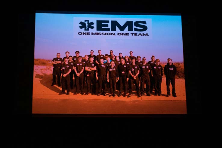 Students and faculty at the EMT Graduation ceremony