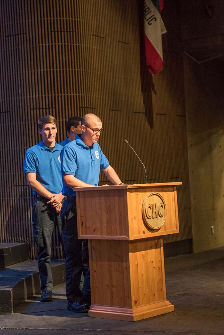 Students and faculty at the EMT Graduation ceremony