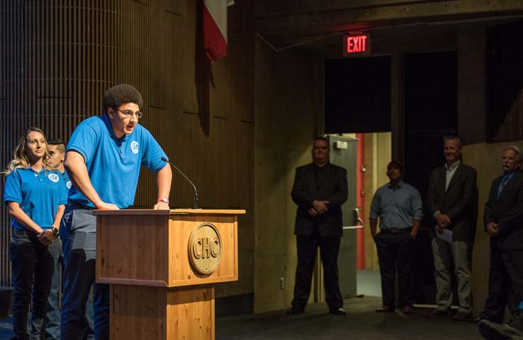 Students and faculty at the EMT Graduation ceremony