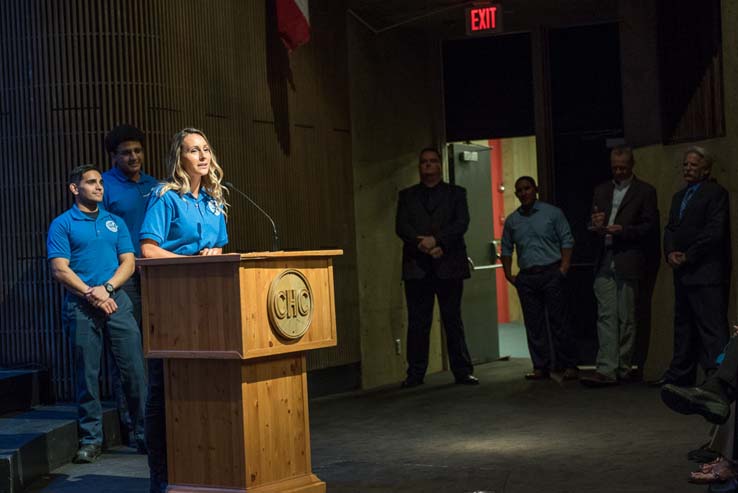 Students and faculty at the EMT Graduation ceremony