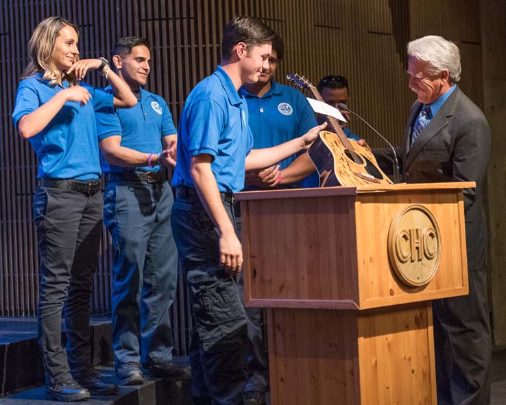 Students and faculty at the EMT Graduation ceremony