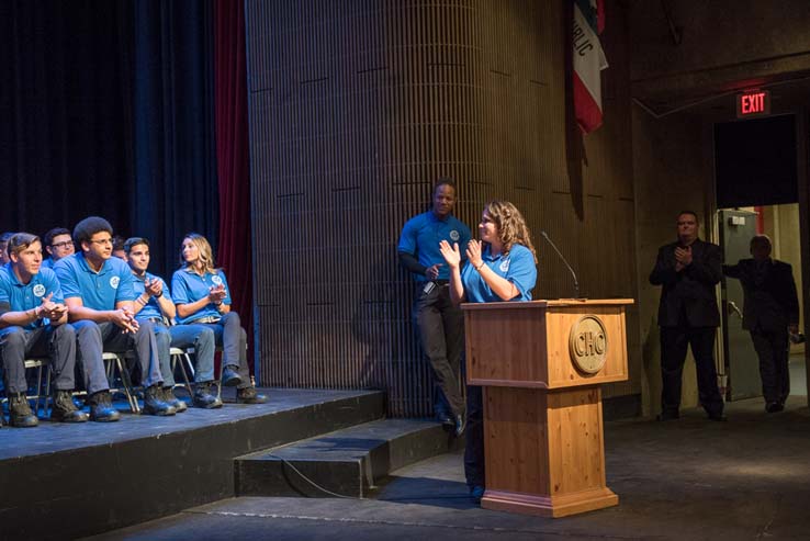 Students and faculty at the EMT Graduation ceremony