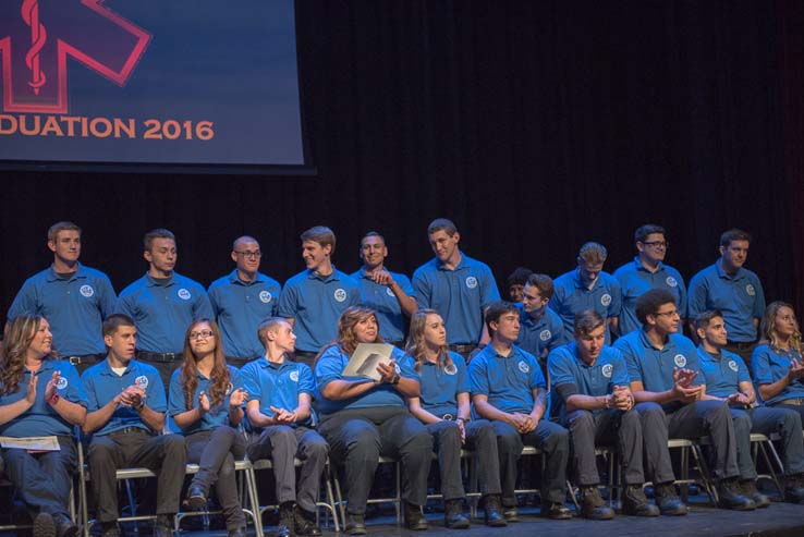 Students and faculty at the EMT Graduation ceremony